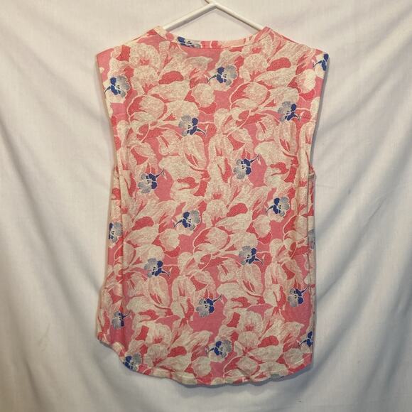 Ted Baker London Kashaa top Linen Padded Shoulder Floral Blouse Size 2 - Picture 9 of 10